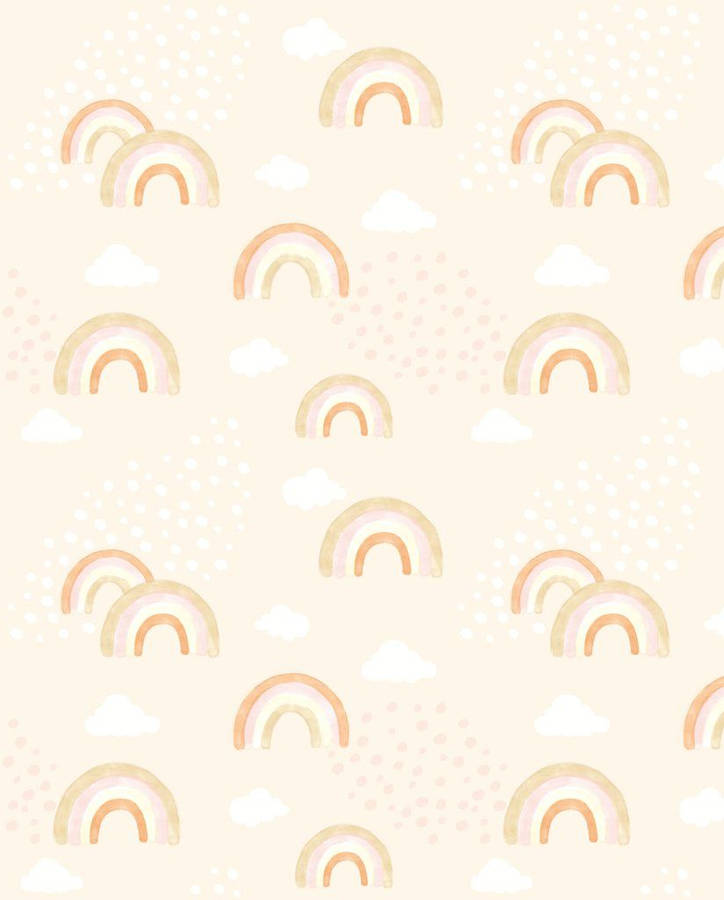 Boho Aesthetic Pink Rainbows And Clouds Wallpaper