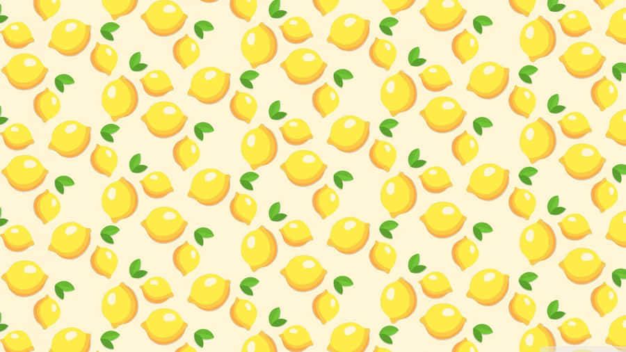 Boho Lemon Pattern Yellow Canvas Laptop Wallpaper