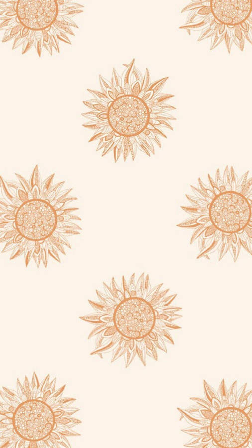 Boho Yellow Sunflower Wallpaper