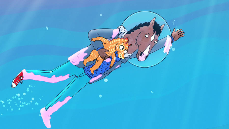 Bojack Horseman Saves Baby Seahorse Wallpaper