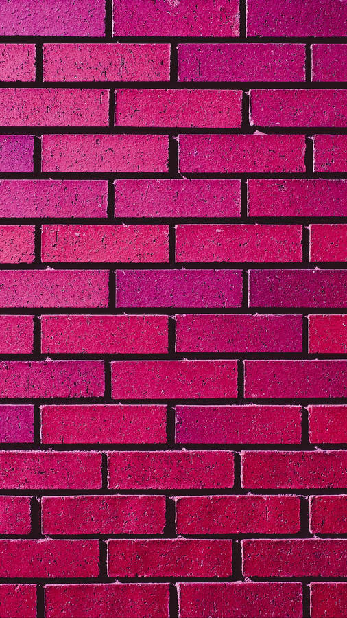 Bold Magenta Brick Texture Wallpaper