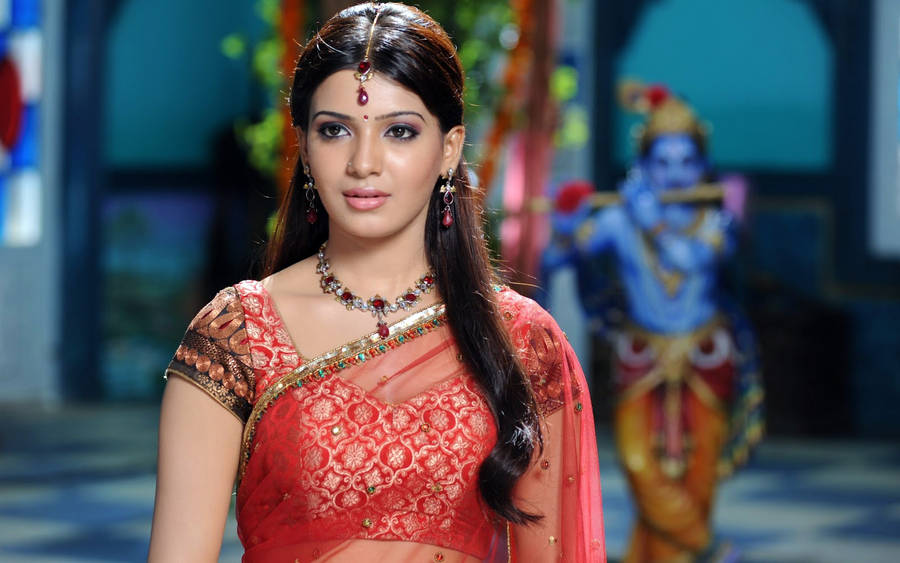 Bollywood Actress Samantha Ruth Saree Wallpaper