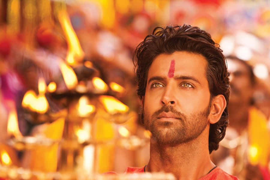 Bollywood Hero Hrithik Roshan Red Tika Wallpaper