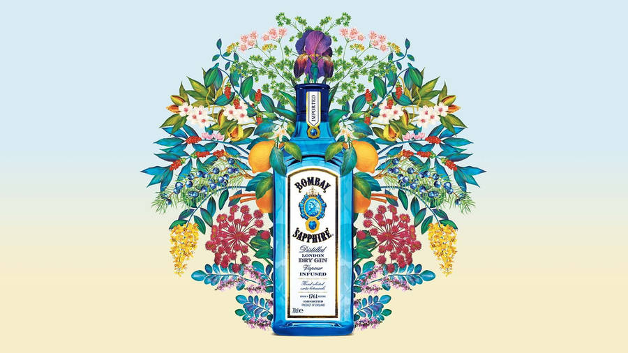 Bombay Sapphire Fruity Illustration Wallpaper