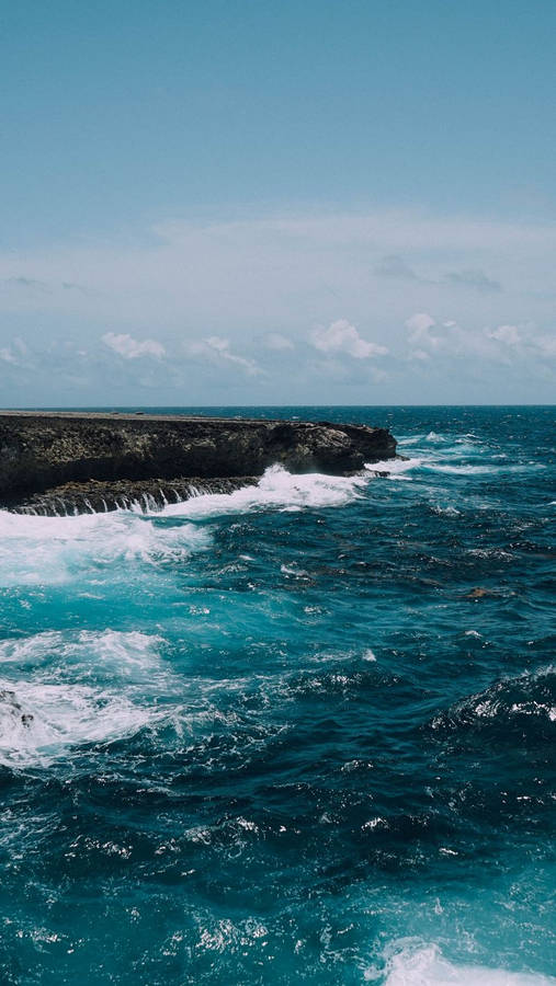 Bonaire Sea Waves Wallpaper