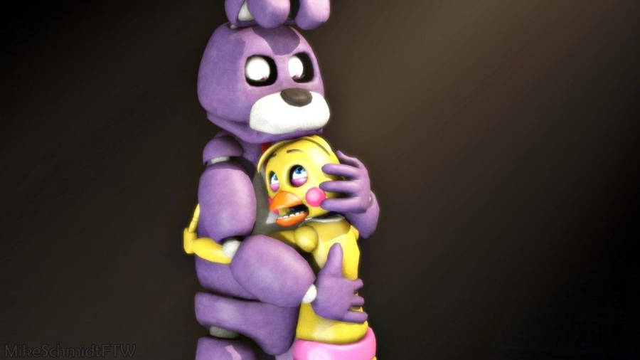 Bonnie Hugging Chica Fnaf Wallpaper