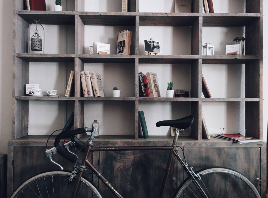 Book Aesthetic Display Shelf Wallpaper