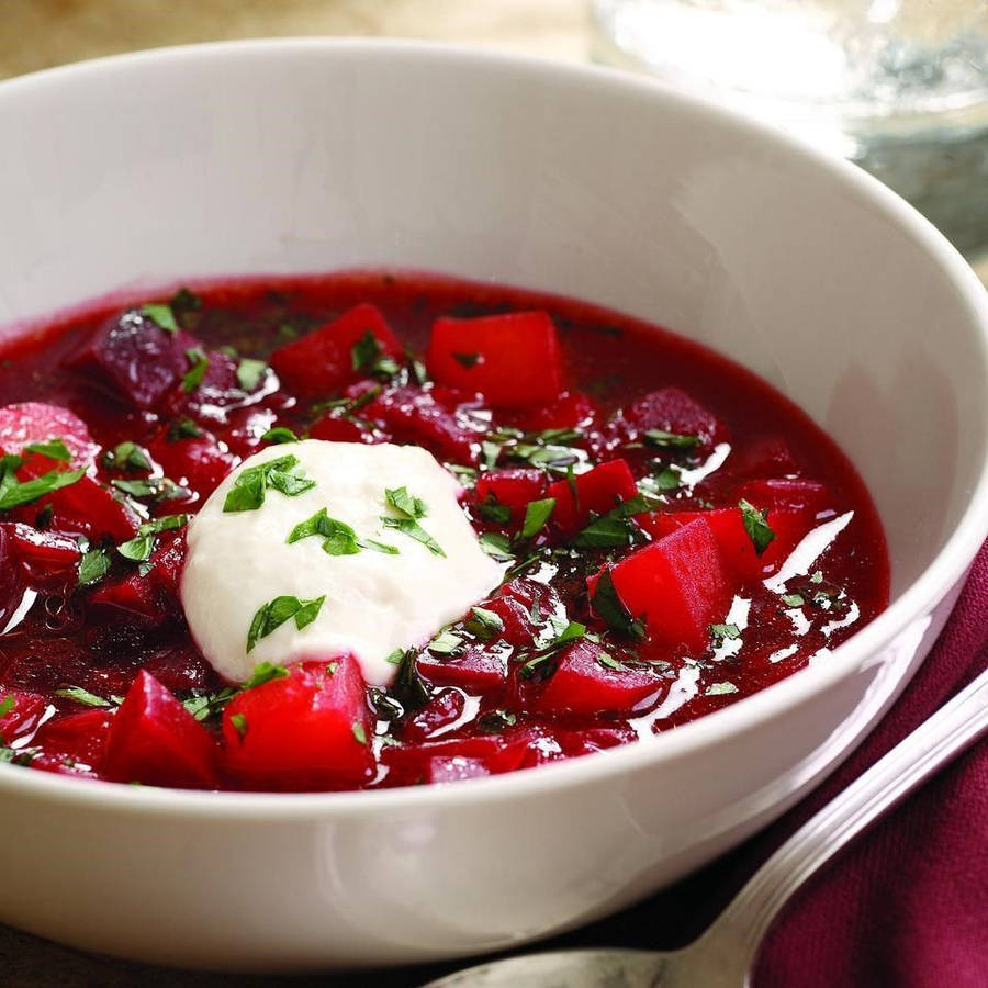 Borscht Sour Cream Soup Wallpaper