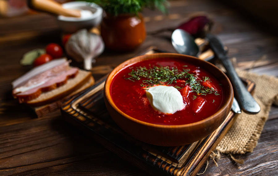 Borscht Wooden Bowl Wallpaper