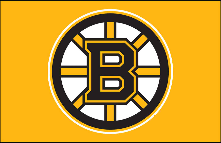 Boston Bruins Iconic Logo On A Yellow Background Wallpaper