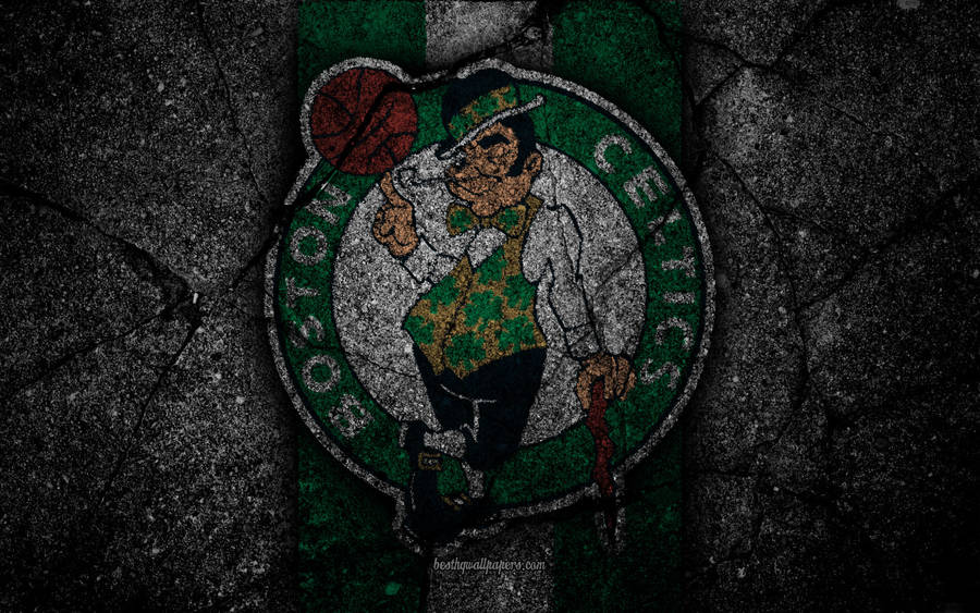 Boston Celtics Logo In Concrete Wallpaper