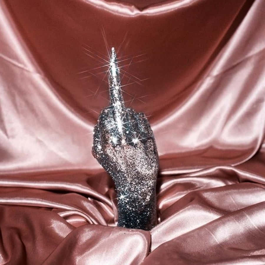 Boujee Aesthetic Glittered Middle Finger Wallpaper