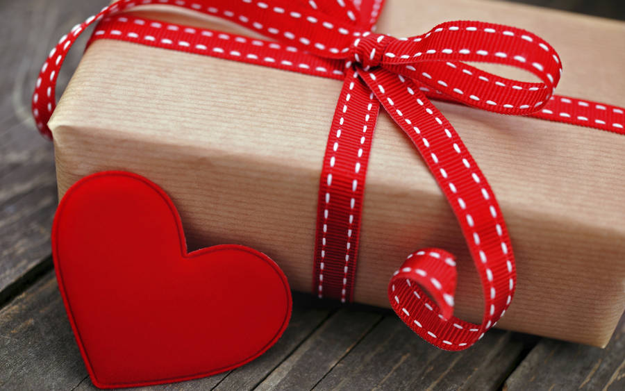 Box, Gift, Holiday, Heart, Red, Tape Wallpaper