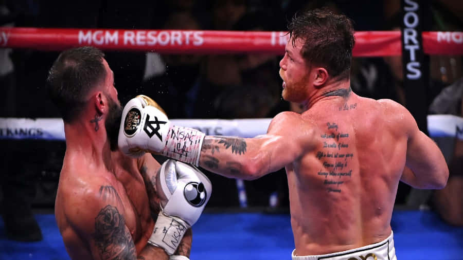 Boxer Showcasing A Bold Neck Tattoo Wallpaper