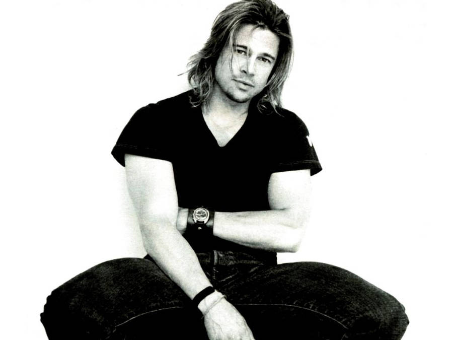 Brad Pitt Long Hair Wallpaper