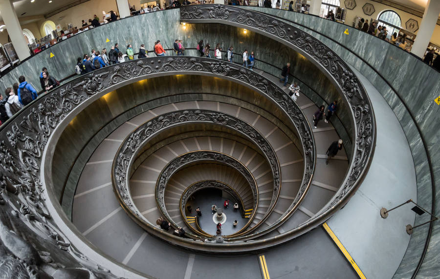 Bramante Staircase In Vatican Museum Wallpaper