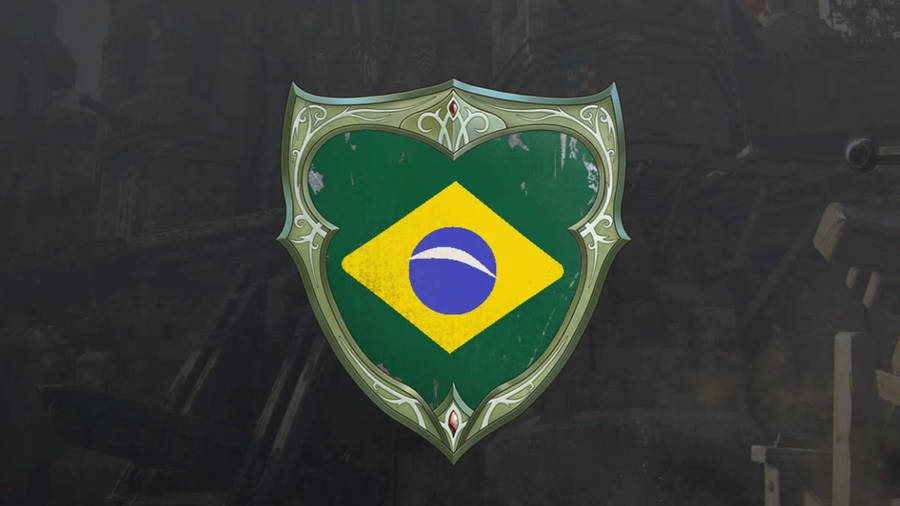 Brazil Flag In Armour Wallpaper