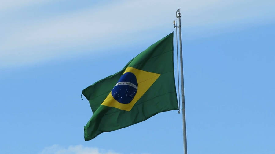 Brazil Flag In Flag Pole Wallpaper