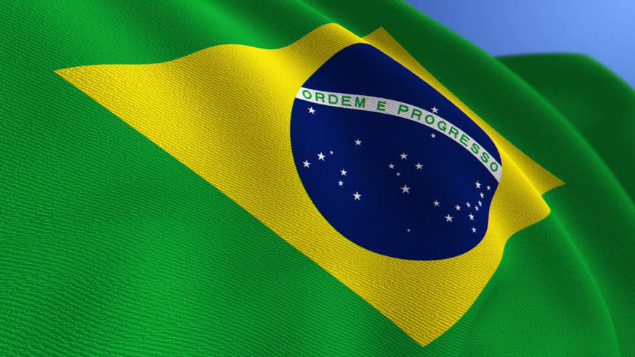 Brazil Flag In Rough Texture Wallpaper