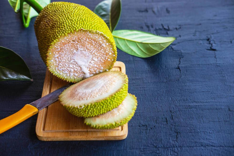 Breadfruit On A Chopping Board Wallpaper