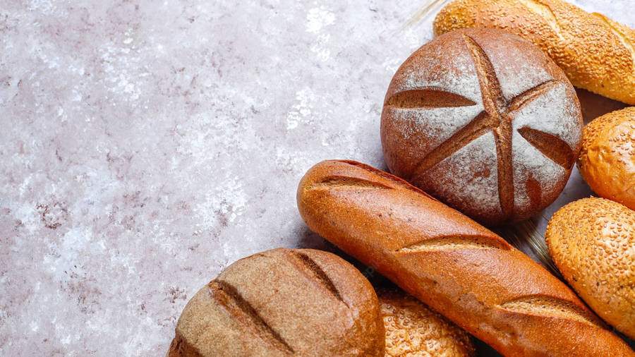 Breads On Cemented Table Wallpaper