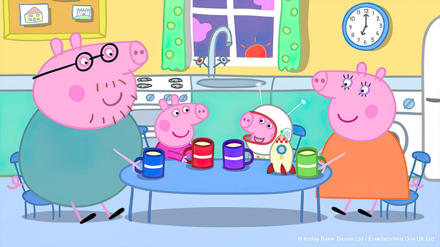 Breakfast Time Peppa Pig Tablet Wallpaper