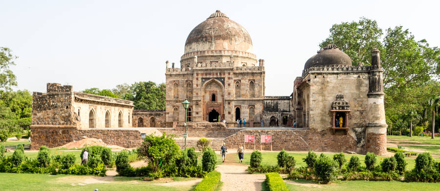 Breathtaking View Of Bara Gumbad In Lodhi Gardens, Delhi Wallpaper