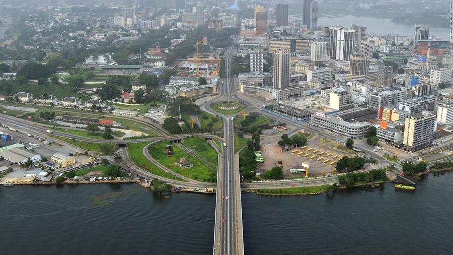 Breathtaking View Of The Henri Konan Bédie Bridge In Ivory Coast Wallpaper