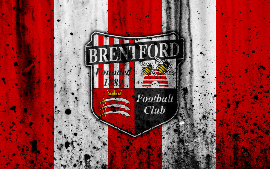 Brentford Fc Dirty Wall Graphic Wallpaper