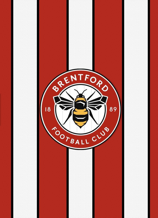 Brentford Fc Logo On Stripes Wallpaper