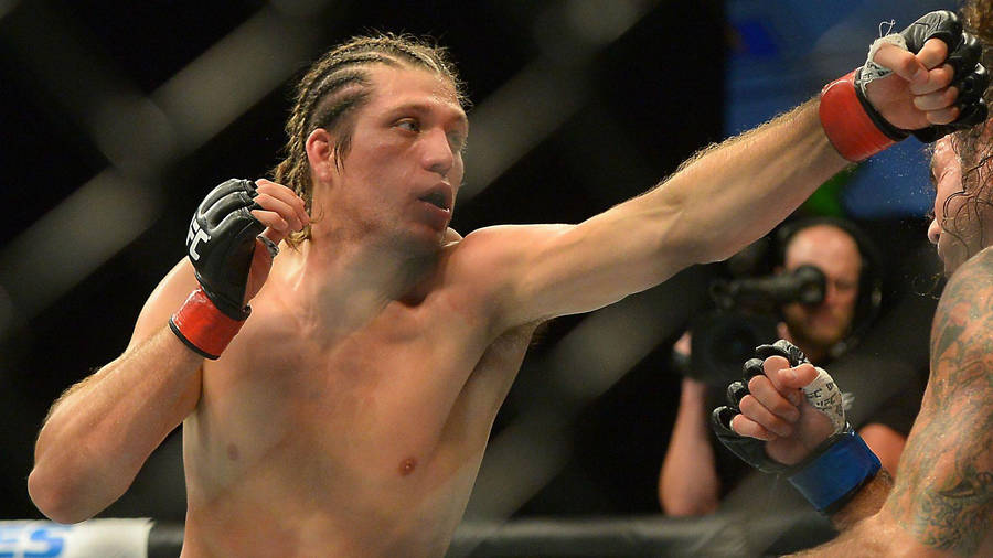 Brian Ortega Punching Opponent Wallpaper