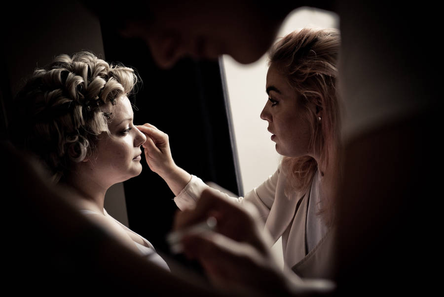 Bridal Makeup Process Wallpaper