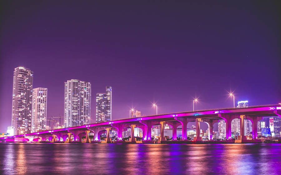 Bridge Purple Aesthetic Tumblr Laptop Wallpaper