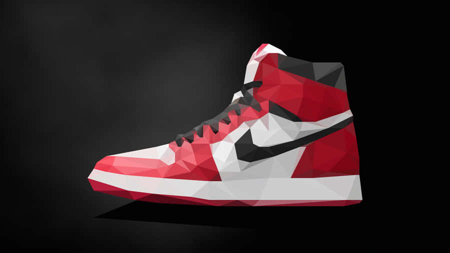 Bright And Bold: Red Jordan Shoes Wallpaper