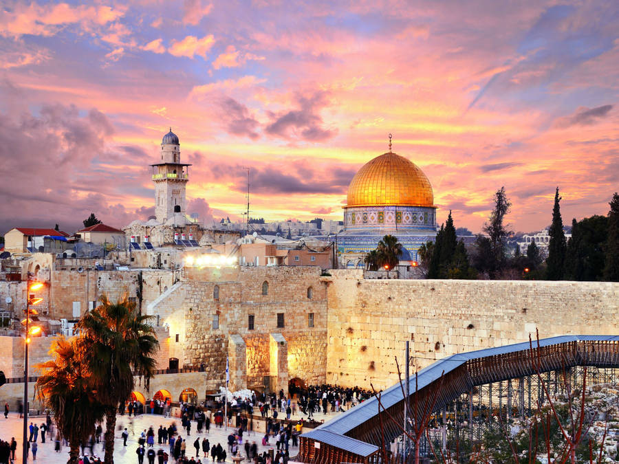 Bright City Dome Of The Rock Wallpaper