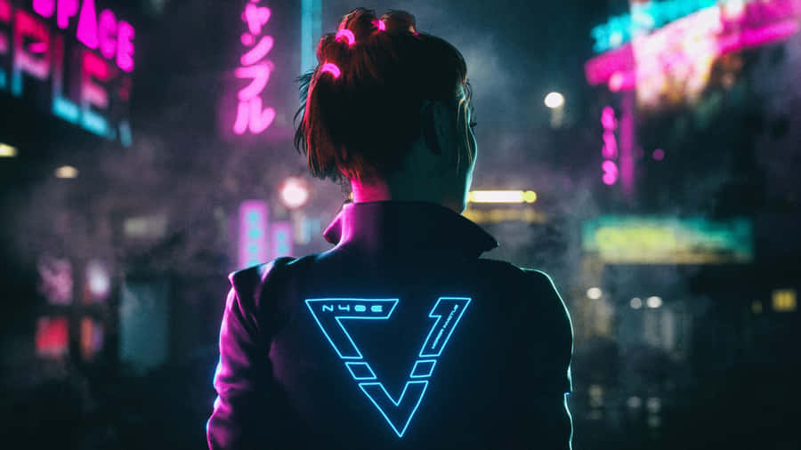 Bright Neon Lights And Traditional Architecture Combined In The Heart Of Japan. Wallpaper