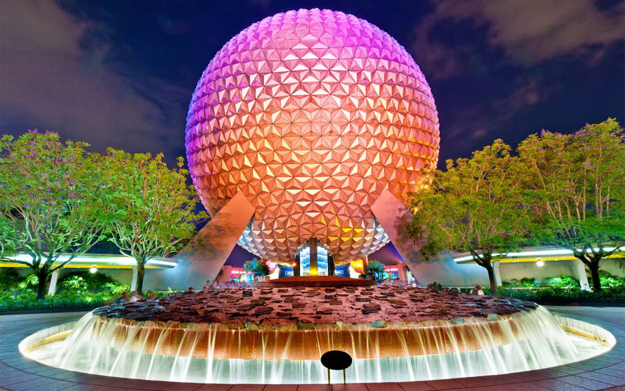 Bright Orange Epcot Sphere Wallpaper