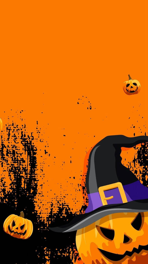 Bright Orange Halloween Aesthetic Wallpaper