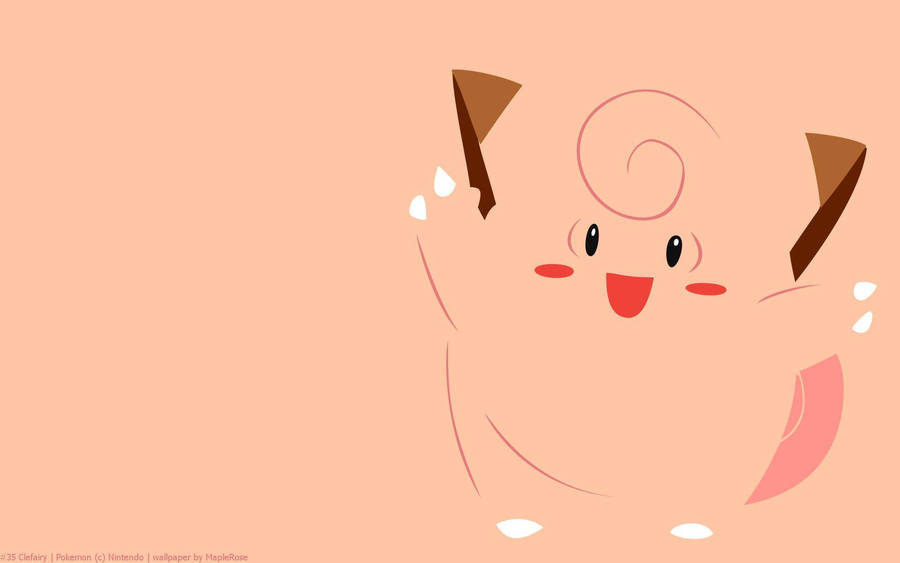 Bright Pink Clefairy Art Wallpaper