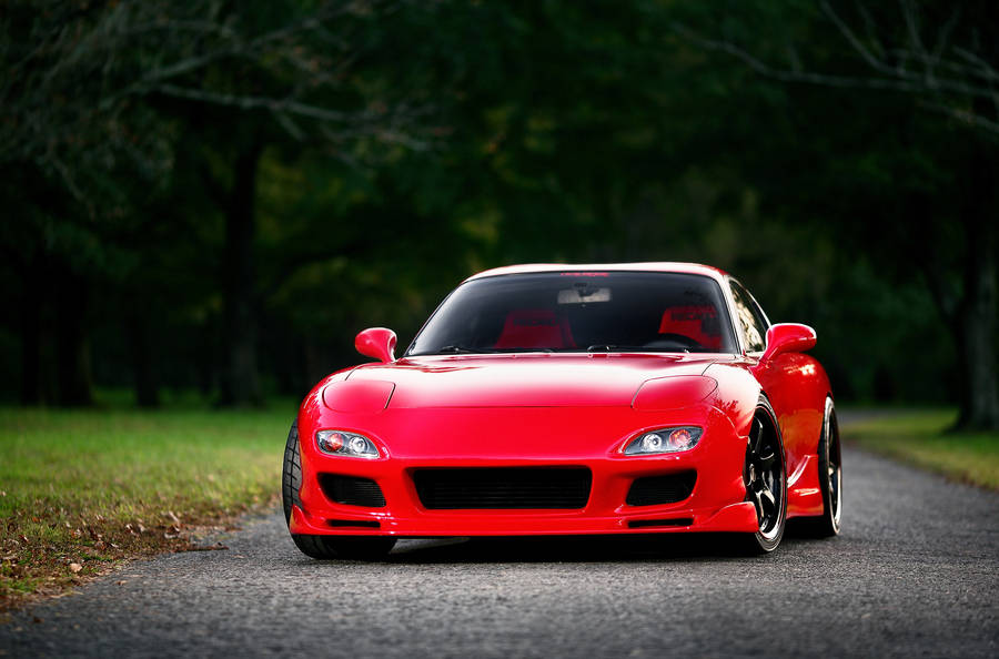 Bright Red Rx7 Car Wallpaper