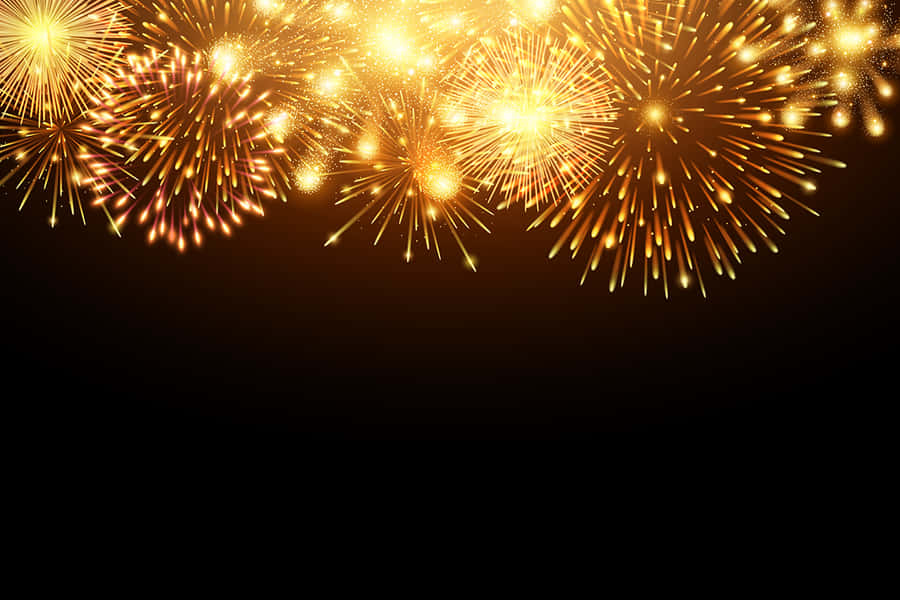 Bright Yellow Fireworks Display On Top Wallpaper