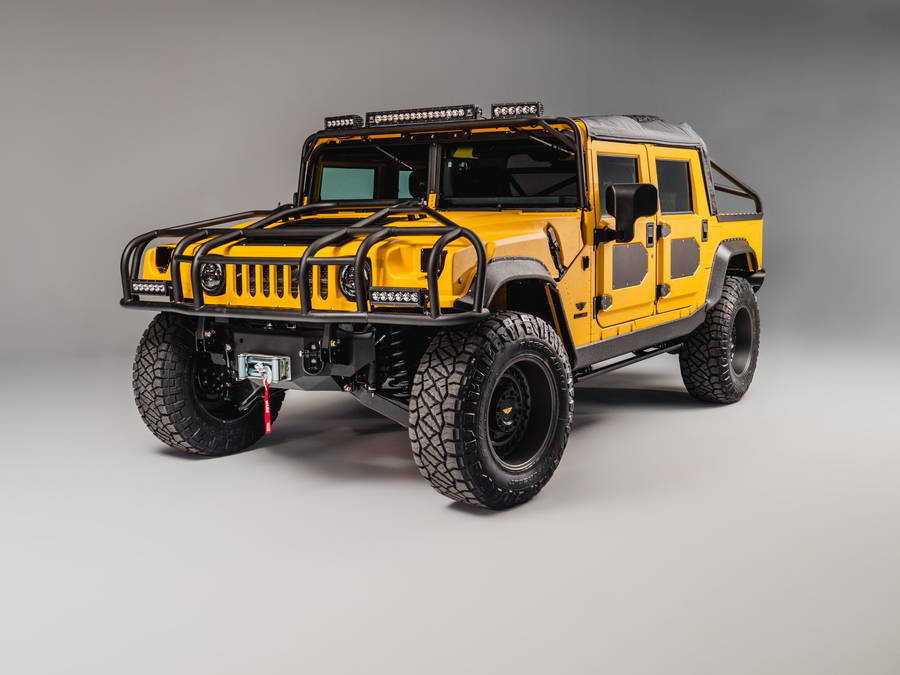 Bright Yellow Hummer H1 Wallpaper