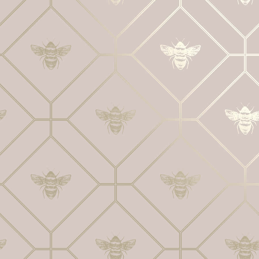 Brighten Up Any Room With This Vintage Bee-themed Wallpaper Wallpaper