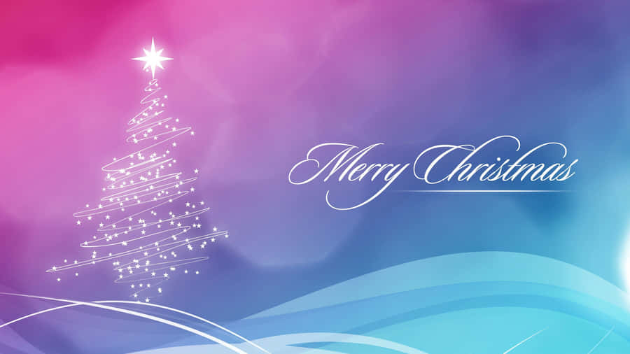 Brightly Lit Christmas Tree On White Background Wallpaper