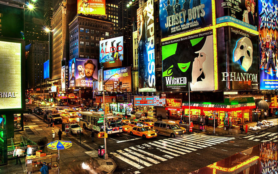 Broadway New York Night Iphone Wallpaper