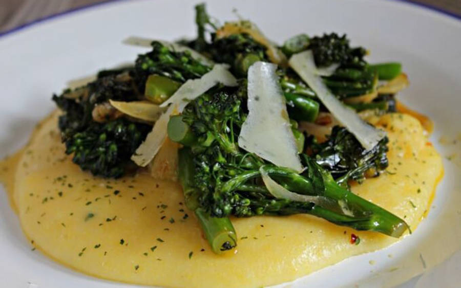 Broccolini On Polenta Wallpaper