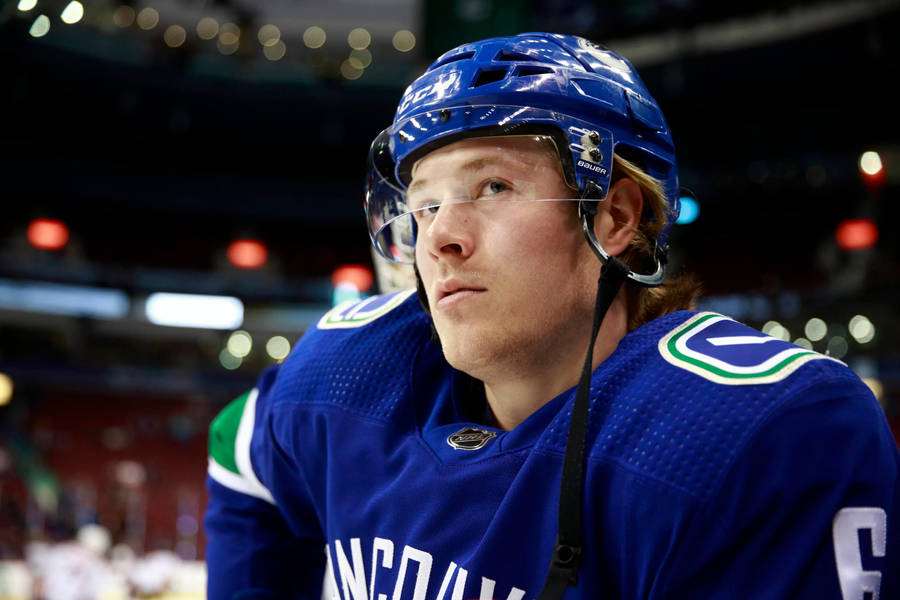 Brock Boeser Vancouver Canucks Vs. Anaheim Ducks Wallpaper