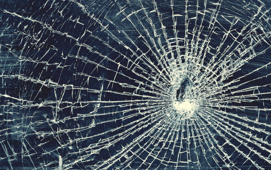 Broken Computer Screen Spiderweb Cracks Wallpaper