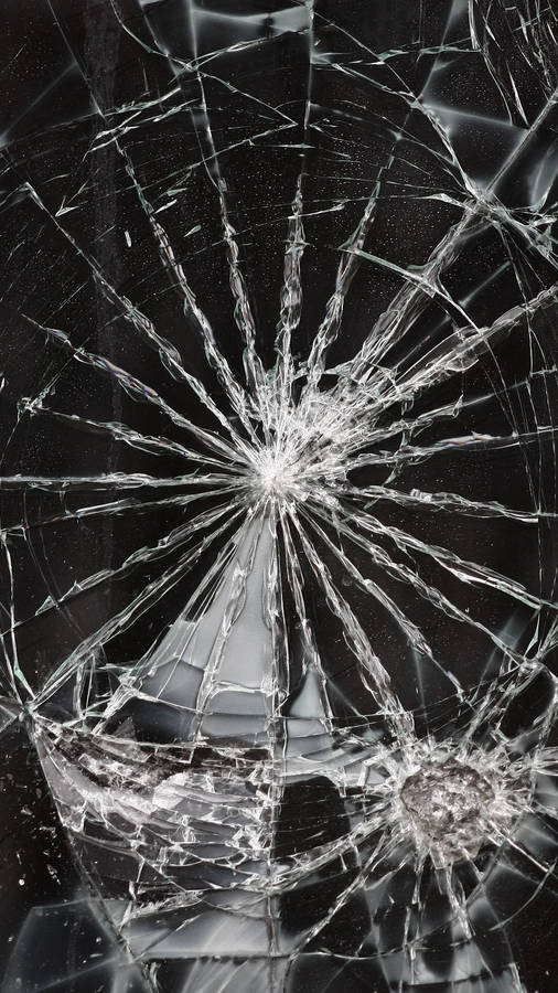 Broken Glass Screen Dark Wallpaper