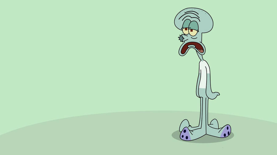 Broken Nose Sad Squidward Wallpaper